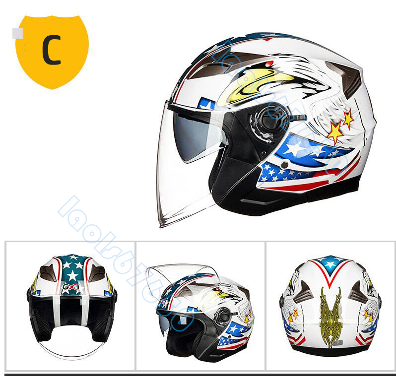 ジェットヘルメット ダブルシールド バイクヘルメット ハーフヘルメット 半帽 Helmet 男女兼用 バイク用品 11色選択可_画像8