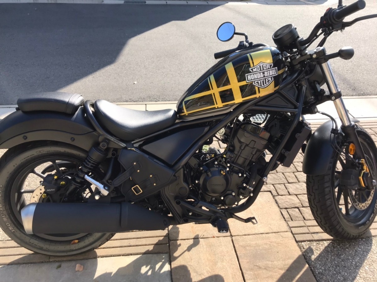 ラスト レブル250向け 新色タンクカバー(オレンジサイド 黒 ラスト レブル250向け 新色タンクカバー(オレンジサイド 黒