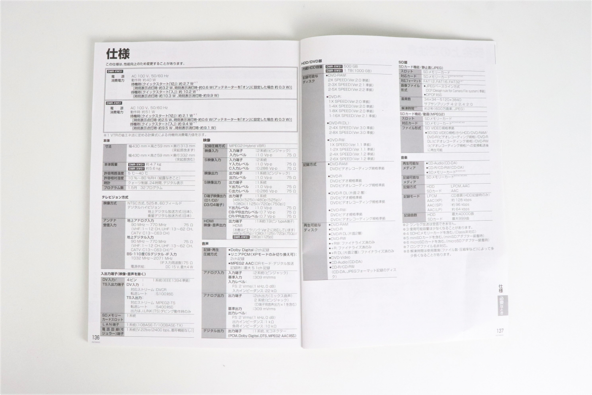 【動作OK】Panasonic DMR-XW31 パナソニック DVDレコーダー リモコン 説明書 B-CASカード付 映像機器 映画 洋画 ドラマ アニメ 003JFPL33_画像10