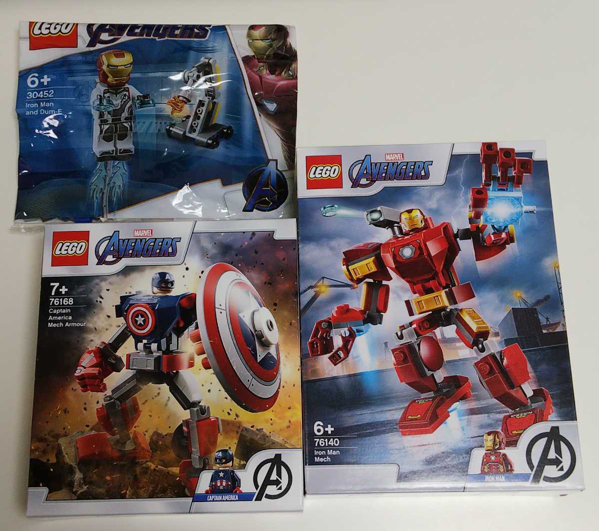 LEGO レゴ アベンジャーズ　スーパー・ヒーローズ　キャプテンアメリア、アイアンマン、メカスーツ　マーベル　新品未開封　3点セット_画像1