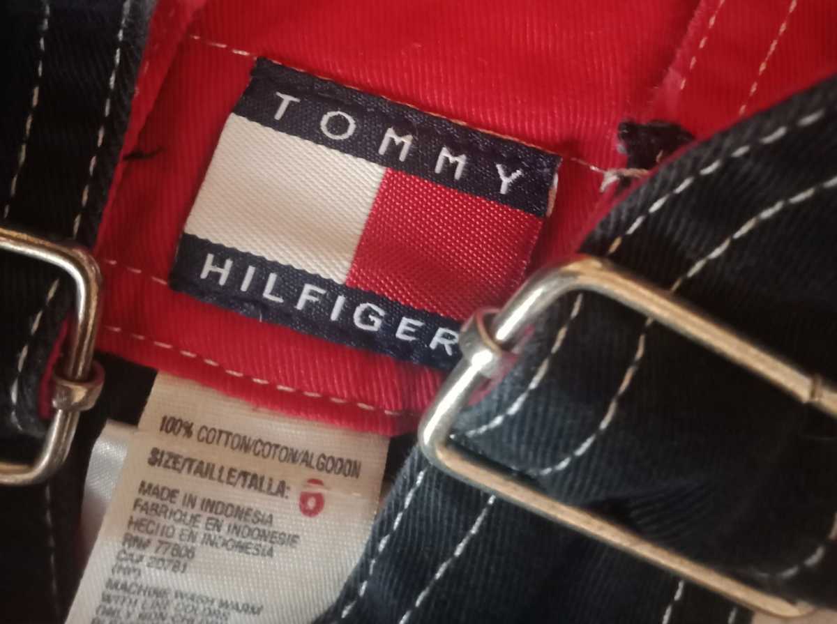 【 美品 】 TOMMY HILFIGER ★ オーバーオール サロペット つなぎ パンツ ズボン ネイビー キッズ 子供 中古 紺 赤 綿 サイズ6 トミー 美品_画像3