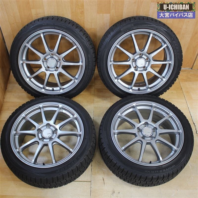 レヴォーグ などに SSR GTV02 18インチ 7.5J +48 5H114.3 ＆ ダンロップ WM01 225/45R18 1台分 スタッドレスセット 2019年製 004_画像1