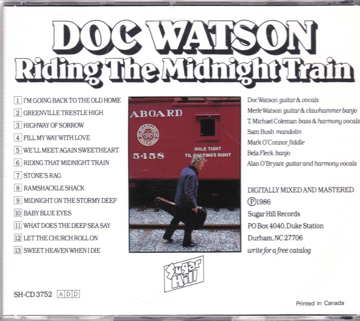 ☆DOC WATSON(ドック・ワトソン)/Riding The Midnight Train◆86年発表のMerle Watson＆Sam Bush＆Bela Fleck参加の大名盤◇高音質盤＆レア_画像2