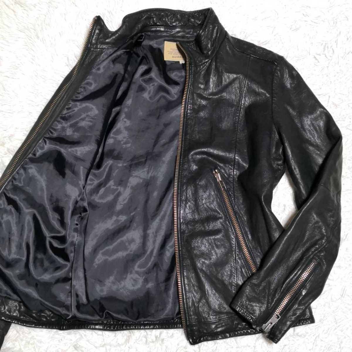 AVIREX アヴィレックス レザージャケット XL やぎ革 ブラック 黒