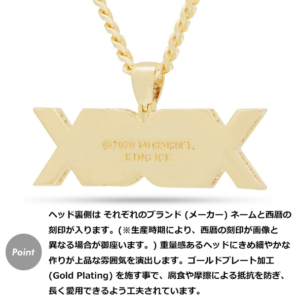 【SALE】【ワンサイズ】King Ice×Xbox キングアイス×エックスボックス ネックレス ゴールド Xbox Necklace メンズ 男性 アクセサリー_画像3