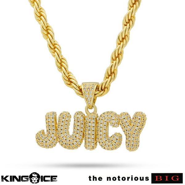 【ワンサイズ】キングアイス×ノトーリアス B.I.G. ネックレス ゴールド King Ice Notorious B.I.G. JUICY Necklace ビギー 男性 メンズ_画像1