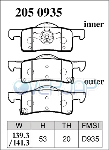 M2050935 DIXCEL Mタイプ ブレーキパッド リヤ用 FORD(フォード) EXPEDITION 1FMLU18 2002/3～2006 5.4 4WD_画像2