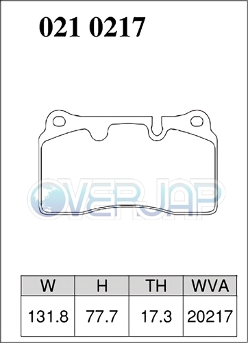 P0210217 DIXCEL Premium ブレーキパッド フロント用 ランドローバー RANGE ROVER SPORT LS42S 4.2 V8 Supercharger 車台No.～6A999999_画像2