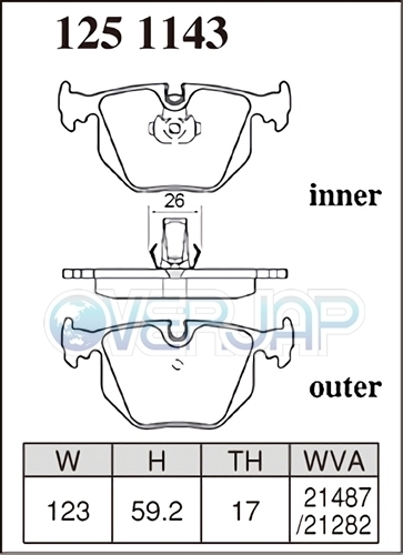 M1251143 DIXCEL Mタイプ ブレーキパッド リヤ用 ランドローバー RANGE ROVER (III) LM44 2002/4～2005/6 4.4 V8 車台No.～5A999999_画像2