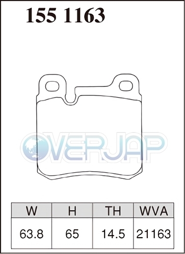 Z1551163 DIXCEL Zタイプ ブレーキパッド リヤ用 PORSCHE(ポルシェ) 911(964) 964A/964K/964AK 1989/8～1991/7 3.6 CARRERA 2 リア：2POT_画像2