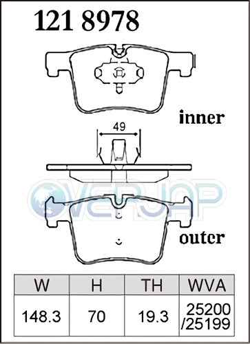 P1218978 / 1258569 DIXCEL Premium ブレーキパッド 1台分set BMW F36(Gran Coupe) 4A20/4D20 420i xDrive Option Brake除く_画像2