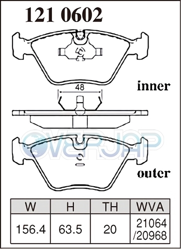 X1210602 DIXCEL Xタイプ ブレーキパッド フロント用 BMW E32 G30/G35/L35/GD30/GD40/GD40L 1987/8～1994/8 730i/735i/740i/740iL_画像2