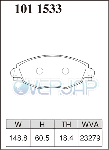 Z1011533 DIXCEL Zタイプ ブレーキパッド フロント用 ジャガー X TYPE J51YA/J51YB 2002/5～2004/8 2.0 V6(2.1) 車台No.～E24053_画像2