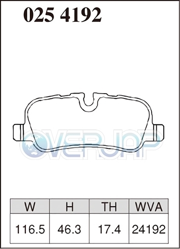 X0254192 DIXCEL Xタイプ ブレーキパッド リヤ用 ランドローバー RANGE ROVER (III) LM42S 2005/6～2008/3 4.2 V8 Supercharger_画像2