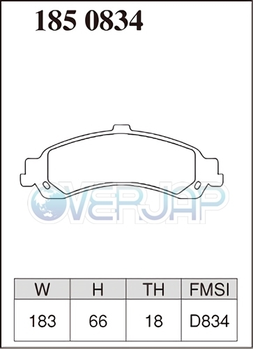 P1850834 DIXCEL プレミアム ブレーキパッド リヤ用 CHEVROLET(シボレー) TAHOE 2000 4.8 V8/5.3 V8 2WD・Rear DISC_画像2