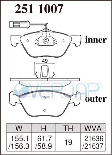 Z2511007 / 2551685 DIXCEL Zタイプ ブレーキパッド 1台分セット アルファロメオ 156 SPORT WAGON 932BW 2002/9～ 2.5 V6 Q-SYSTEM_画像2