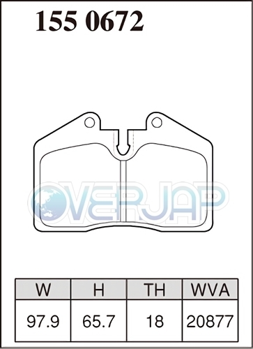 P1550672 DIXCEL プレミアム ブレーキパッド リヤ用 PORSCHE(ポルシェ) 944 1986～1988 2.5 TURBO 車台No.95ZHN1#####～95ZJN1#####_画像2