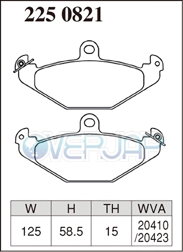 X2250821 DIXCEL Xタイプ ブレーキパッド リヤ用 RENAULT(ルノー) LAGUNA 56Z7X 1995/6～1997/12 3.0 V6_画像2