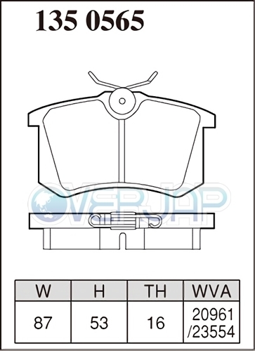 P1350565 DIXCEL プレミアム ブレーキパッド リヤ用 PEUGEOT(プジョー) 307 T5NFU 2002/6～2008/6 Hatchback 1.6(AT) LUCAS_画像2