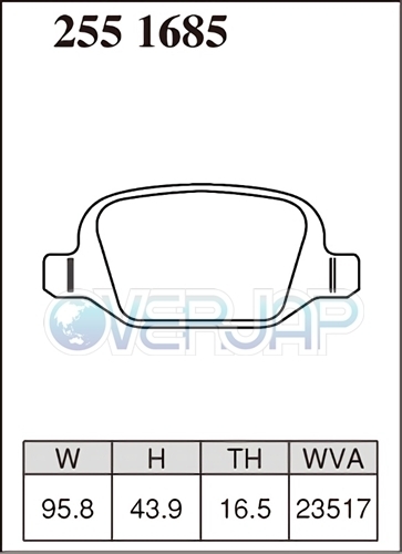 P2551685 DIXCEL プレミアム ブレーキパッド リヤ用 ALFAROMEO(アルファロメオ) 156 932AXB 2003/11～ 3.2 GTA VET No.0588973～_画像2