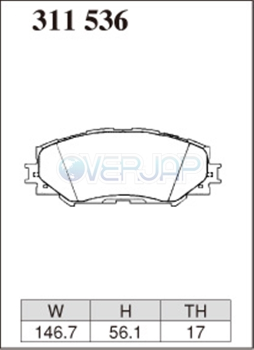 X311536 DIXCEL Xタイプ ブレーキパッド フロント用 トヨタ ハリアー ZSU60W/ZSU65W 2013/12～2017/5 2000_画像2