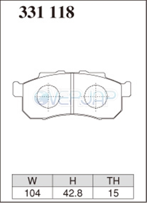 Z331118 DIXCEL Zタイプ ブレーキパッド フロント用 ホンダ N-ONE JG1/JG2 2012/11～2014/5 660 NA 車台No.～1100000_画像2