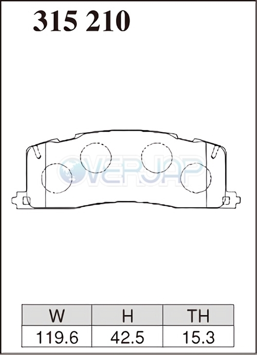 M315210 DIXCEL Mタイプ ブレーキパッド リヤ用 トヨタ エスティマ TCR10W/TCR20W 1993/2～96/8 2400 ABS付_画像2