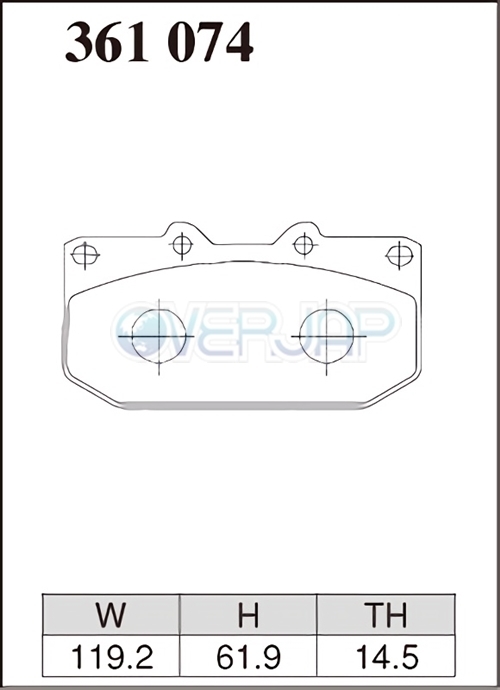 M361074 / 365040 DIXCEL M ブレーキパッド 1台分set スバル インプレッサ WRX STi GC8(SEDAN) 97/9～98/8 Ver.IV(E型 RA 16inch) 1POT_画像2