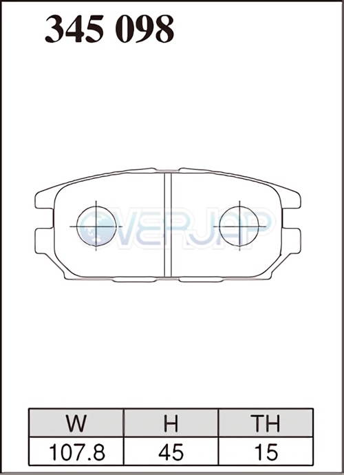 EC345098 DIXCEL EC ブレーキパッド リヤ用 三菱 ランエボVIII(8) CT9A(MR含む) 2000/3～2007/11 2000 RS 15inch_画像2