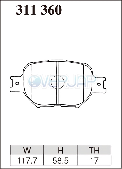 ES311360 DIXCEL ES ブレーキパッド フロント用 トヨタ ビスタアルデオ SV50G/SV55G/AZV50G/AZV55G 1998/6～2003/7 2000_画像2