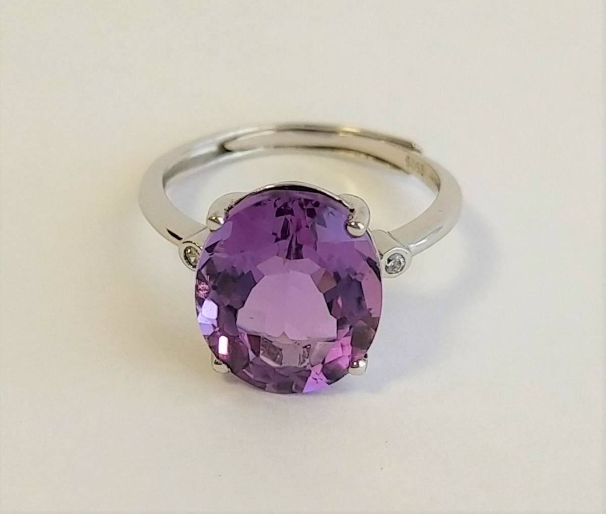 アメジスト リング 指輪 シルバー 925 銀 サイズ調節可能 シルバーリング 紫水晶 天然 アメシスト 2月 誕生石の画像4