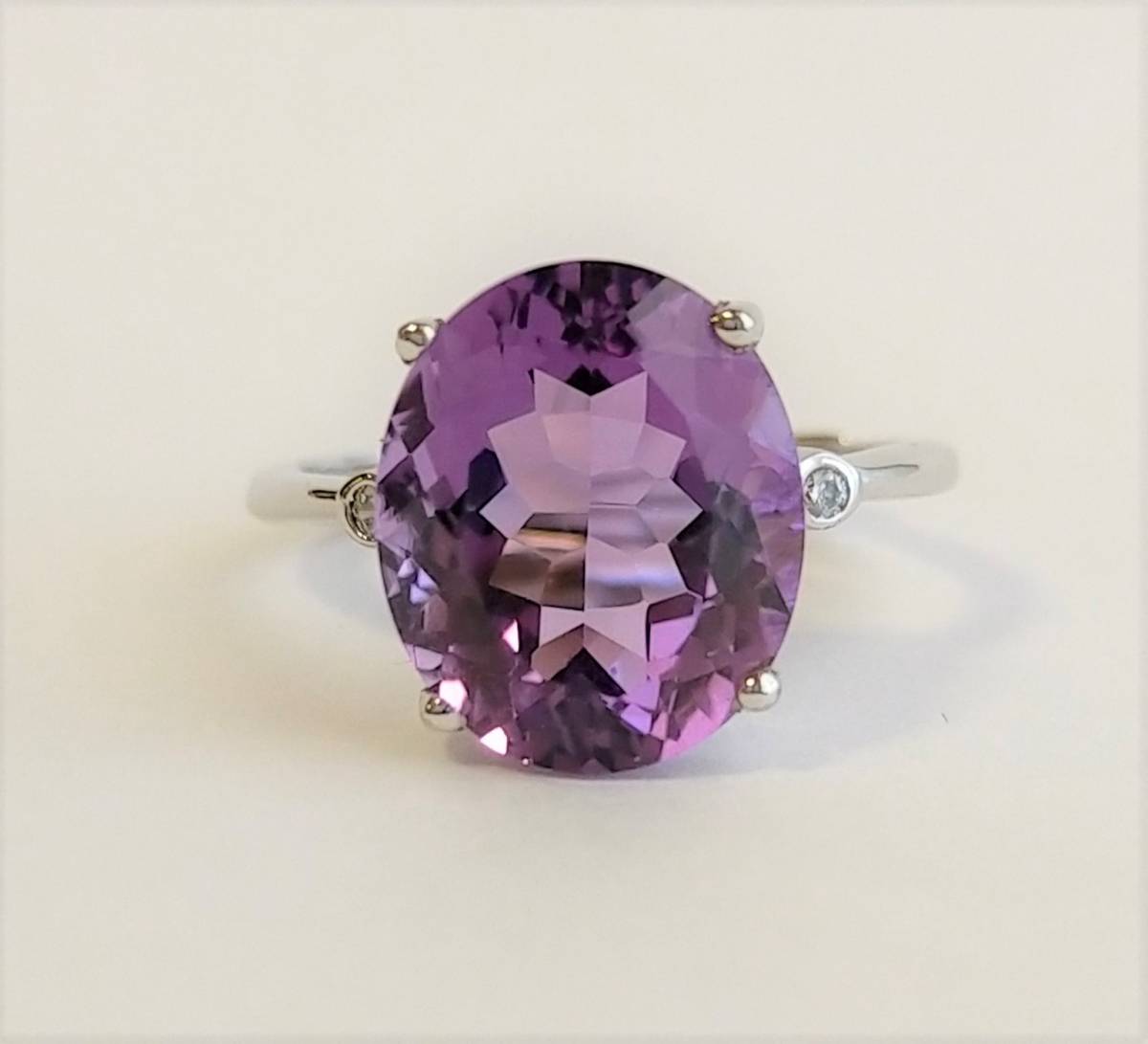アメジスト リング 指輪 シルバー 925 銀 サイズ調節可能 シルバーリング 紫水晶 天然 アメシスト 2月 誕生石の画像2
