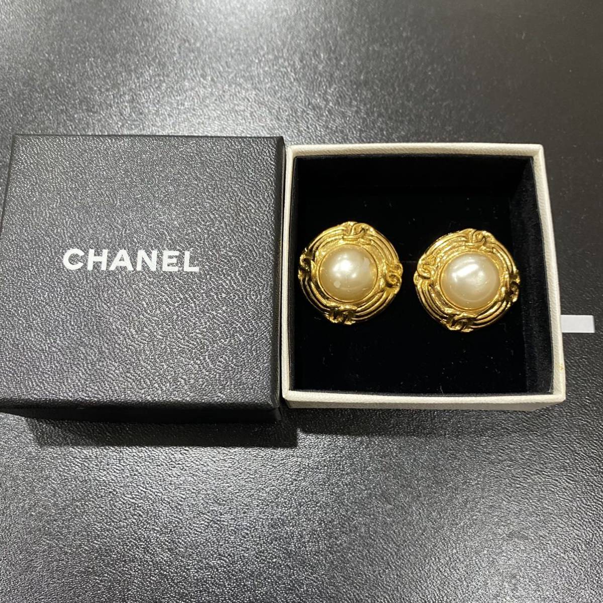 １円スタート CHANEL シャネル 94A パール調 ココマーク イヤリング