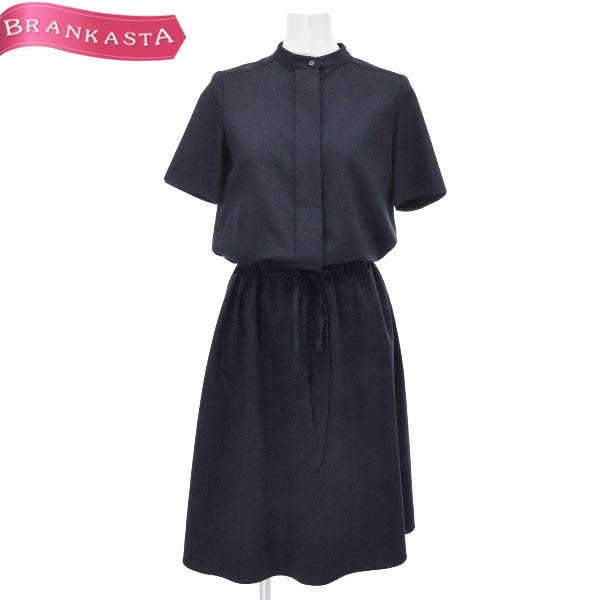 美品】JIL SANDER NAVY/ジルサンダーネイビー 半袖シャツワンピース