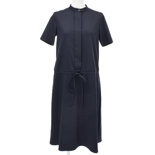 美品】JIL SANDER NAVY/ジルサンダーネイビー 半袖シャツワンピース