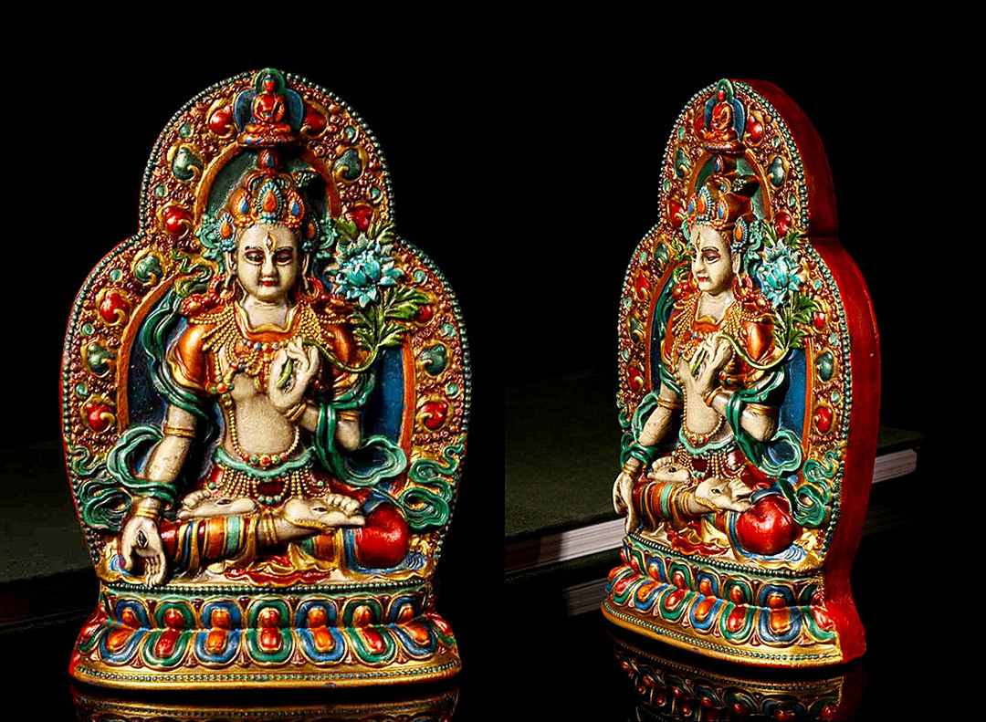 066 清代 仏教美術 チベット密教 擦擦 仏像 古珍材製 仏教古美術_画像1