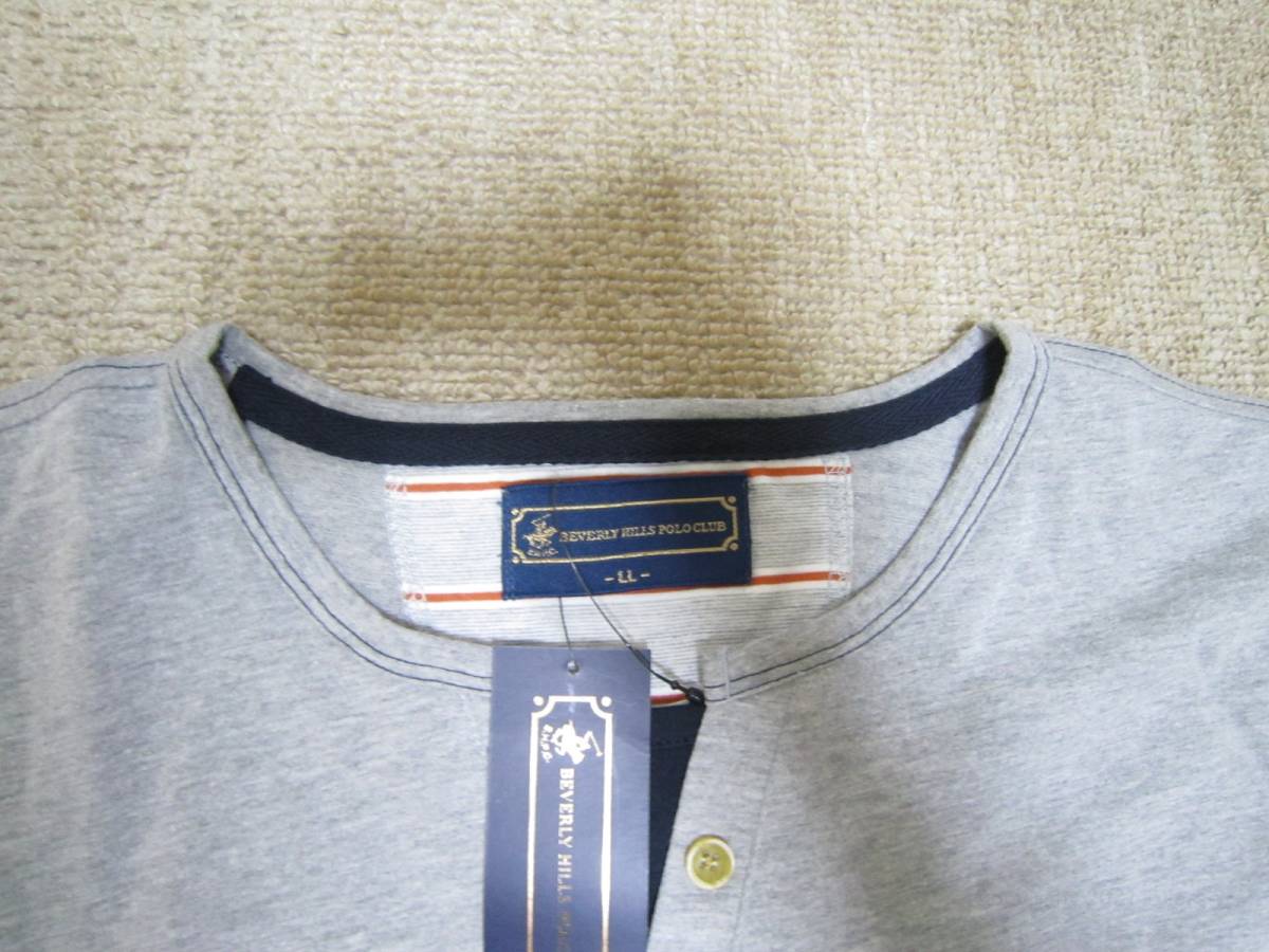 ビバリーヒルズポロクラブ BEVERLY HILLS POLO CLUB Tシャツ LL グレー 無地 メンズ 衣類 [ife_画像4