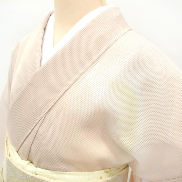 夏物 付下げ 着物 手ぼかし染 銀彩加工 絽 箔散らし ネールピンク 正絹 新品 仕立て上がり 身丈169 裄69 TLサイズ sb10142_画像4