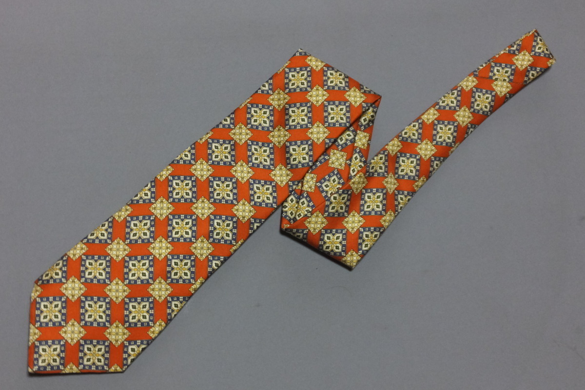 #[YS-1] Aquascutum Aquascutum # necktie many color total pattern # condition excellent # large . width 9.3cm silk 100% [ Tokyo departure personal delivery possibility ]#A