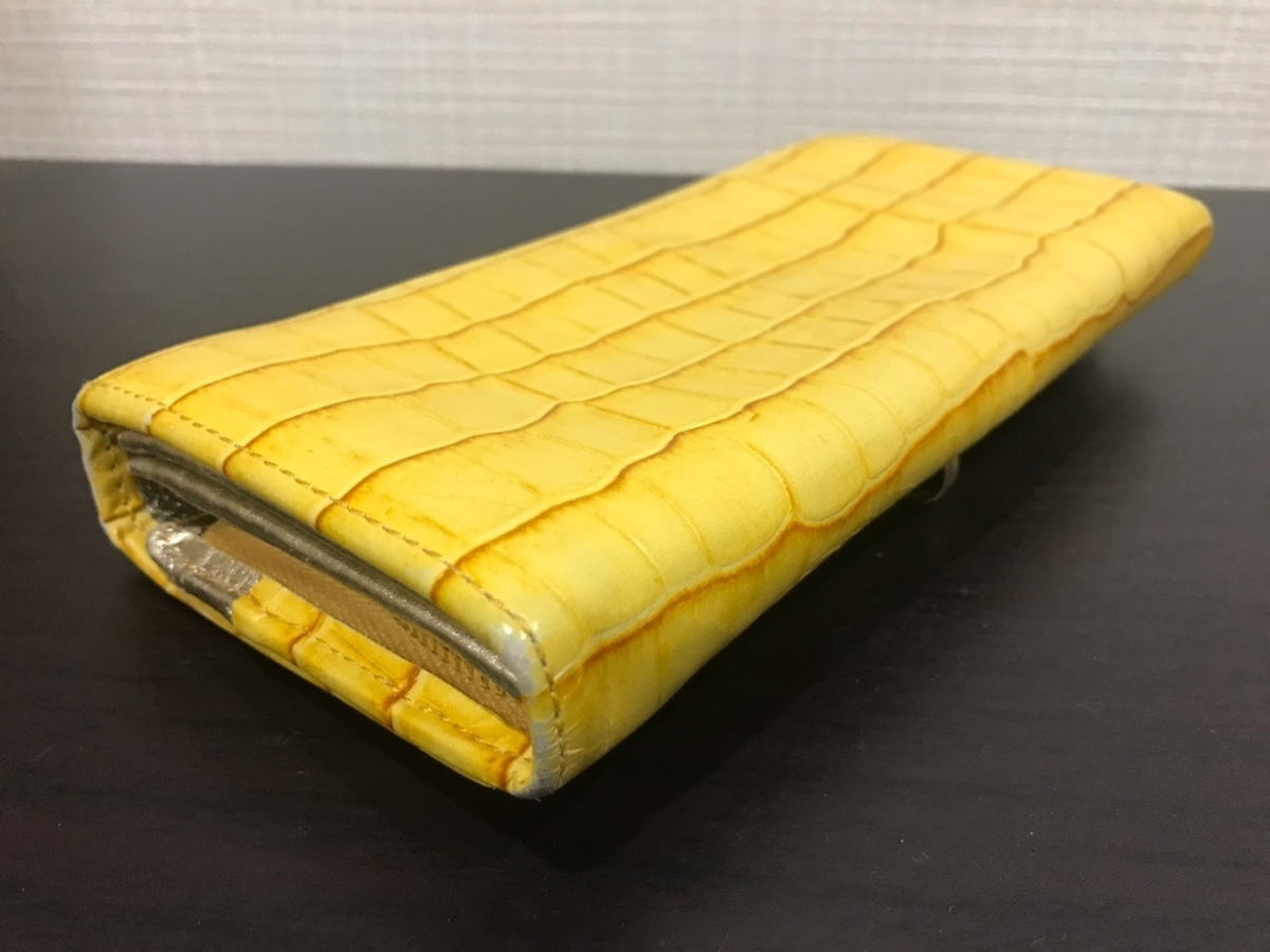 #[YS-1] Sazaby SAZABY длинный кошелек # желтый цвет type вдавлено . кошелек для мелочи . есть длина 9,5cm× ширина 19cm [ Tokyo departure возможна курьерская доставка ]K#