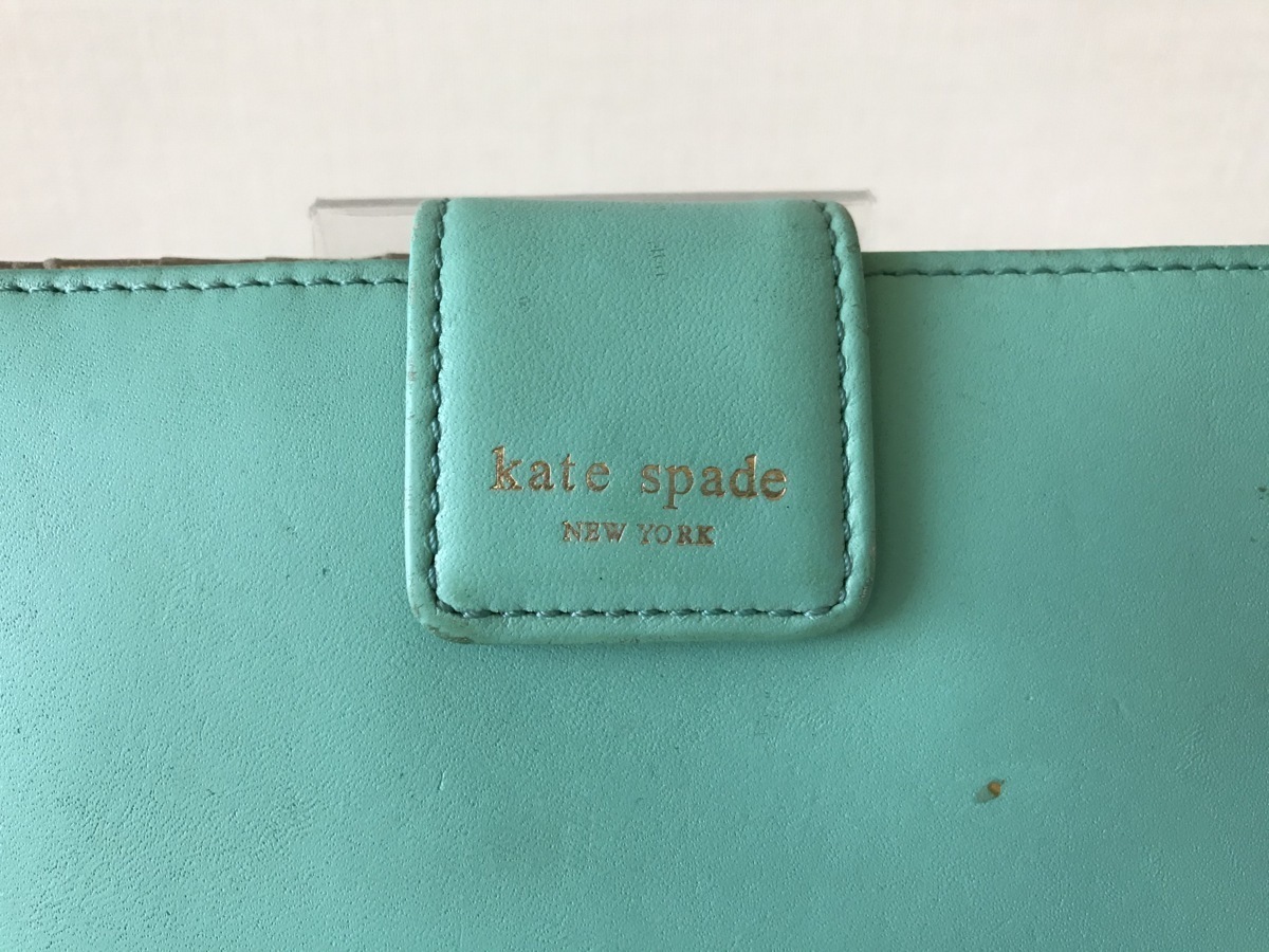 ■【YS-1】 2つ折り 長財布 ■ Kate spade ケイトスペード ■ ミントグリーン系 緑系 ■ 縦9.5cm 横17cm 厚さ1cm 【東京発 手渡し可能】■D_画像2