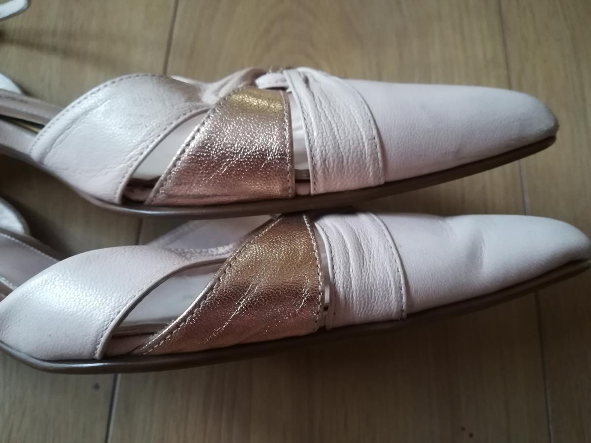 [YS-1] Ginza Kanematsu # low heel pumps # 23.5cm# light pink series # lady's shoes shoes [ Tokyo departure personal delivery possibility ]#C