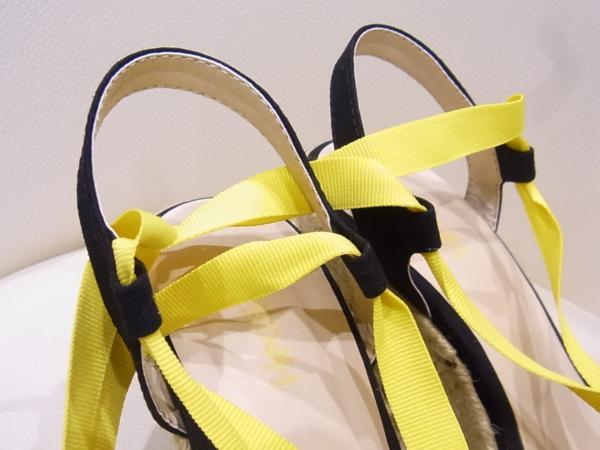 [YS-1] unused # Heather sandals # black × yellow 23,5cm Heather#K