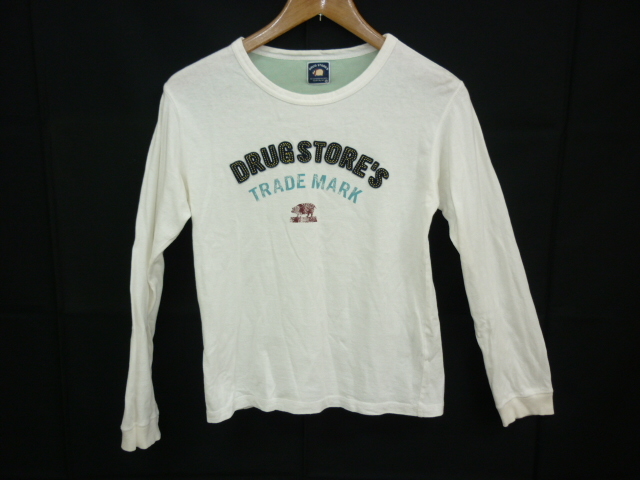 【YS-1】■ドラッグストアーズ DRUG STORE'S　キッズ（女の子）　長(zhǎng)袖シャツ　ホワイト色系　サイズ：１４０　綿：１００％　■東京発■