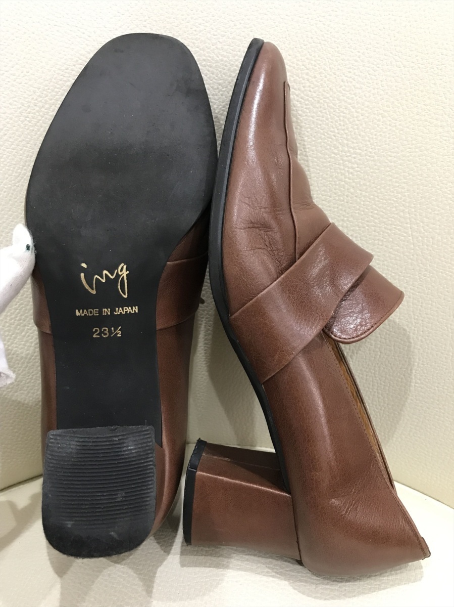 [YS-1] wing pumps # light brown group 23,5cm made in Japan ing[ Tokyo departure personal delivery possibility ]#K