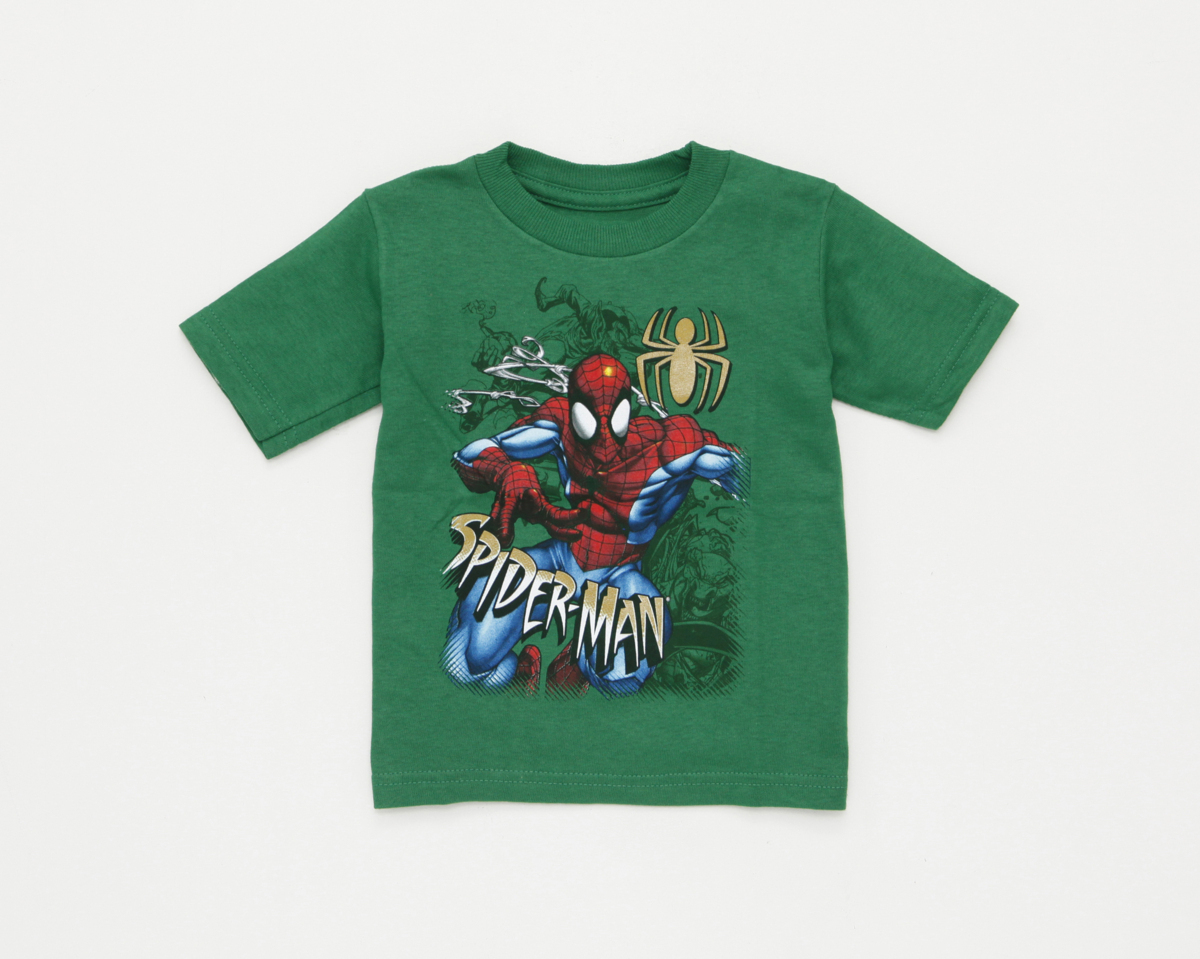 MARVEL (マーベル) スパイダーマン (AMAZING SPIDER-MAN ) Tシャツ グリーン　95cm (2歳用)_画像1