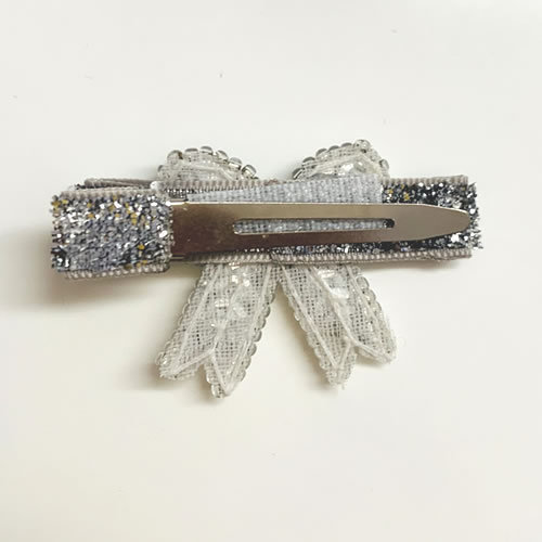  hair clip ( baby Kids for ) hairpin ( silver ribbon )