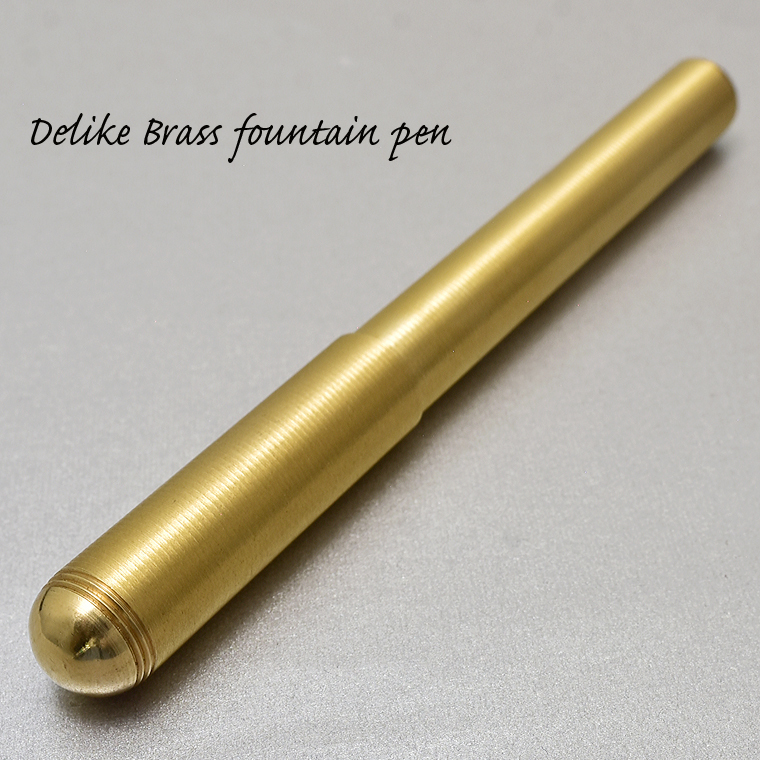 ◆●【DELIKE/ディライク】真鍮万年筆 弾丸のようなボディ 金属製 アンティークゴールドカラー リング EF 極細 新品 単品発送/MN1GR-EFS_画像3