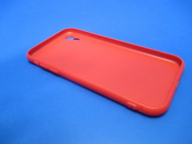 iPhoneXR ケース（6.1インチ）シンプル ソフト ケース レッド 赤 TPU 装着・脱着簡単 スリムデザイン ストラップホール_画像3