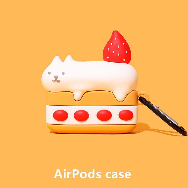 AirPodsPro エアポッズ ケース ねこ ネコ 猫 イチゴ いちご ケーキ かわいい アニマル 動物 韓国 可愛い 苺 お菓子 ショートケーキ  ケーキ｜PayPayフリマ